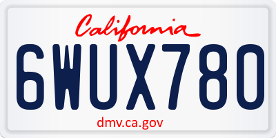 CA license plate 6WUX780