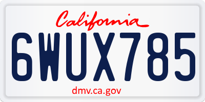 CA license plate 6WUX785