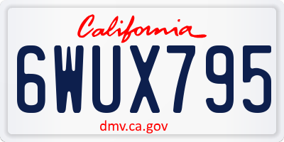 CA license plate 6WUX795