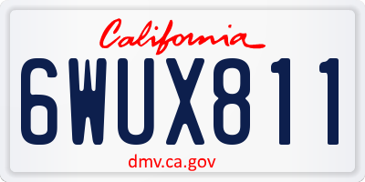 CA license plate 6WUX811