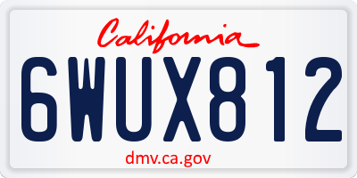 CA license plate 6WUX812