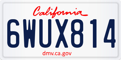 CA license plate 6WUX814