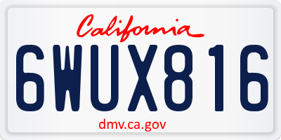 CA license plate 6WUX816