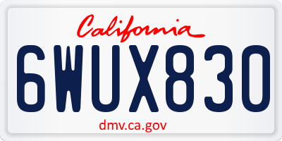 CA license plate 6WUX830