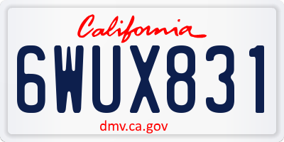 CA license plate 6WUX831