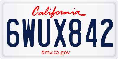 CA license plate 6WUX842