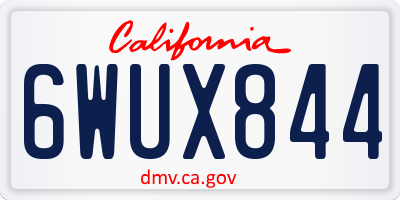 CA license plate 6WUX844