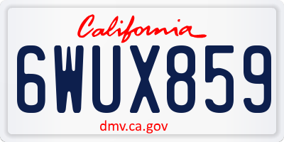 CA license plate 6WUX859
