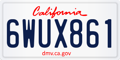 CA license plate 6WUX861