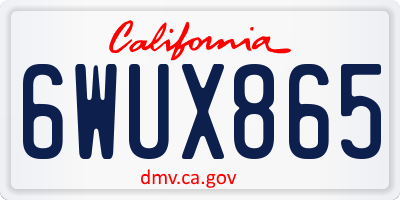 CA license plate 6WUX865