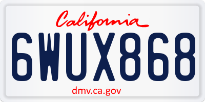 CA license plate 6WUX868