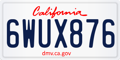 CA license plate 6WUX876