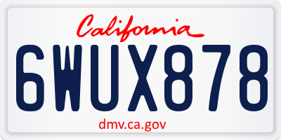 CA license plate 6WUX878