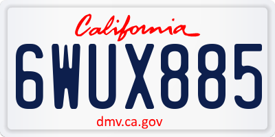 CA license plate 6WUX885