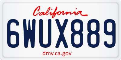 CA license plate 6WUX889