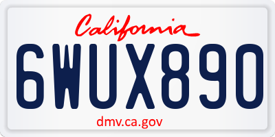 CA license plate 6WUX890