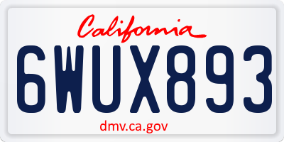 CA license plate 6WUX893