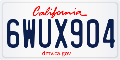CA license plate 6WUX904