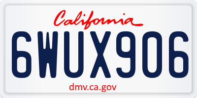 CA license plate 6WUX906