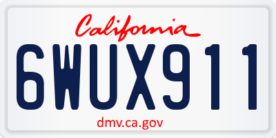 CA license plate 6WUX911