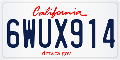 CA license plate 6WUX914
