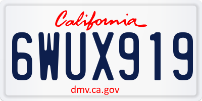 CA license plate 6WUX919