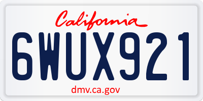 CA license plate 6WUX921