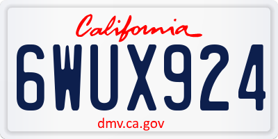 CA license plate 6WUX924