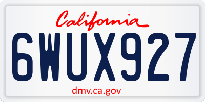 CA license plate 6WUX927