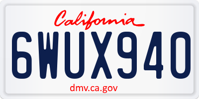 CA license plate 6WUX940
