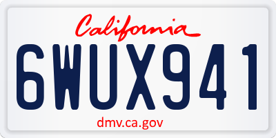 CA license plate 6WUX941