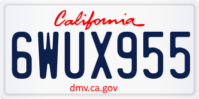 CA license plate 6WUX955