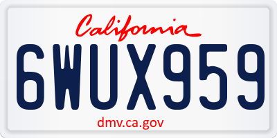 CA license plate 6WUX959