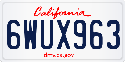 CA license plate 6WUX963