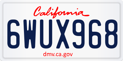 CA license plate 6WUX968