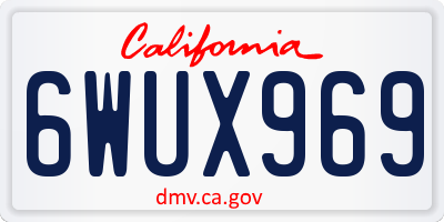 CA license plate 6WUX969