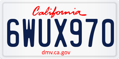 CA license plate 6WUX970