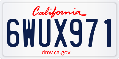 CA license plate 6WUX971