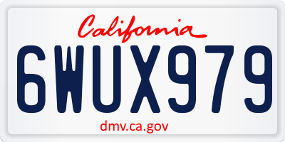 CA license plate 6WUX979