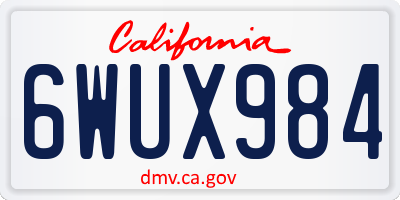 CA license plate 6WUX984