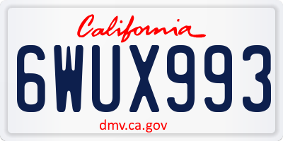 CA license plate 6WUX993
