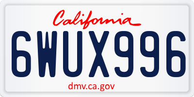 CA license plate 6WUX996