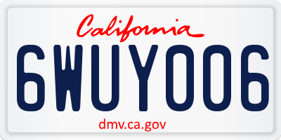CA license plate 6WUY006