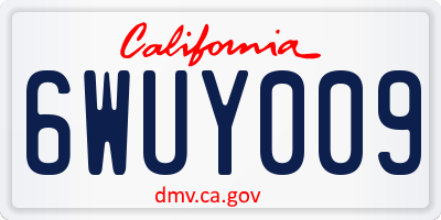 CA license plate 6WUY009