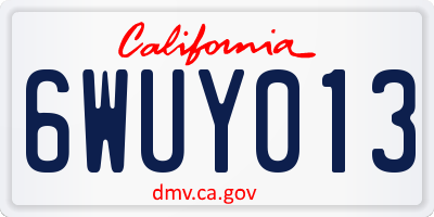 CA license plate 6WUY013