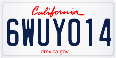 CA license plate 6WUY014