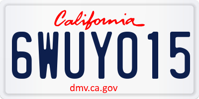 CA license plate 6WUY015