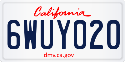 CA license plate 6WUY020