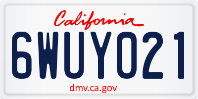 CA license plate 6WUY021