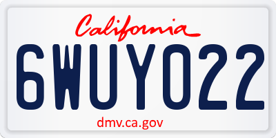 CA license plate 6WUY022